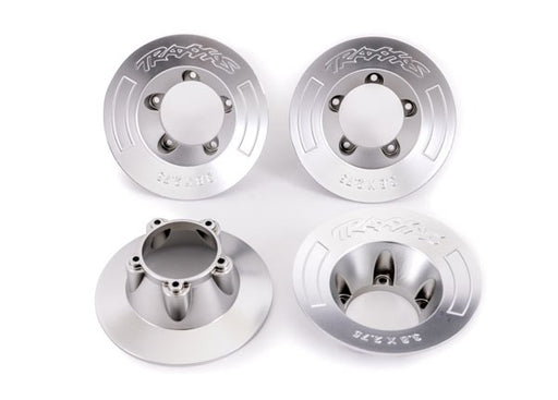 Traxxas 9568X Wheel covers satin chrome (4) (fits #9572 wheels) (8120441667821)