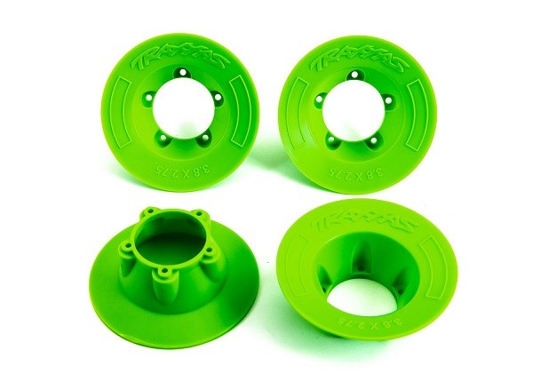 Traxxas 9569G Wheel covers green (4) (fits #9572 wheels)