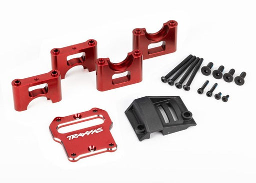 Traxxas 9584R Mount center differential carrier 6061-T6 aluminum (red-anodized) (8137537290477)