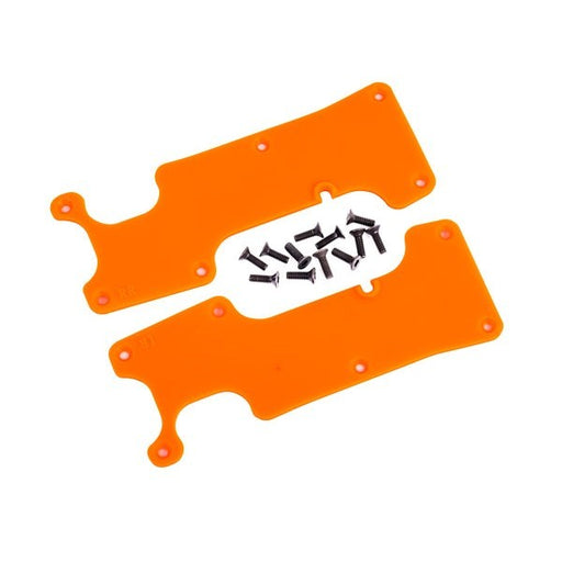Traxxas 9634T Suspension arm covers orange rear (left and right)/ 2.5x8 CCS (12) (7953883726061)