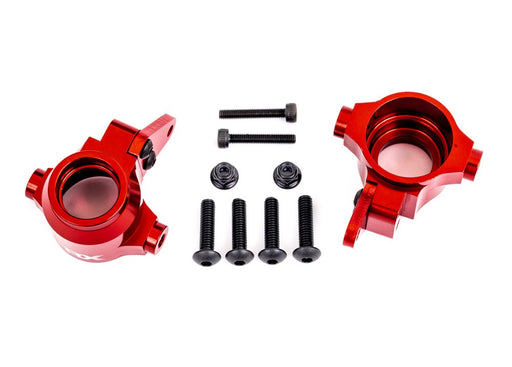Traxxas 9635R Steering blocks 6061-T6 aluminum (red-anodized) (8137537585389)
