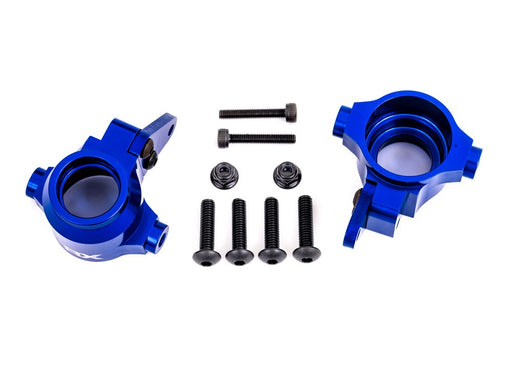 Traxxas 9635X Steering blocks 6061-T6 aluminum (blue-anodized) (8137537683693)
