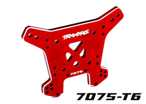 Traxxas 9638R Shock tower rear 7075-T6 aluminum (red-anodized) (fits Sledge) (8137537913069)