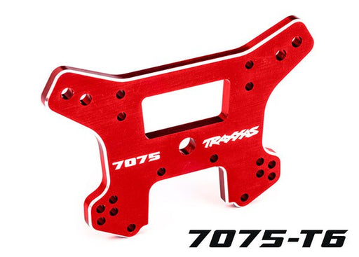 Traxxas 9639R Shock tower front 7075-T6 aluminum (red-anodized) (fits Sledge) (8120465883373)