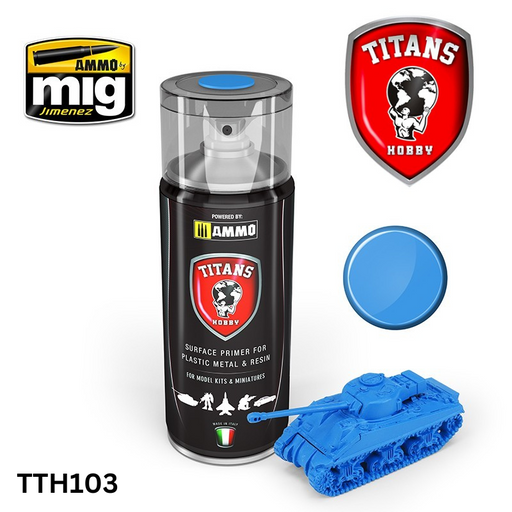 Titans Hobby TTH103 Matt Space Blue Primer 400ml - Hobby City NZ