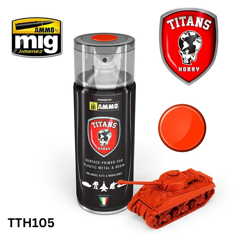 Titans Hobby TTH105 Matt Royal Red Primer 400ml - Hobby City NZ