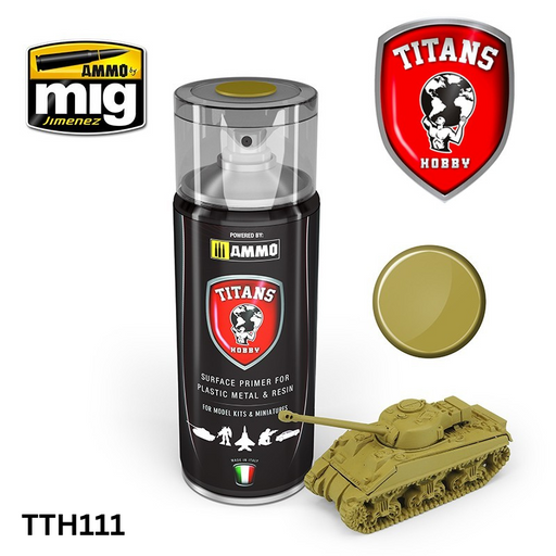 Titans Hobby TTH111 Matt Desert Yellow Primer 400ml - Hobby City NZ