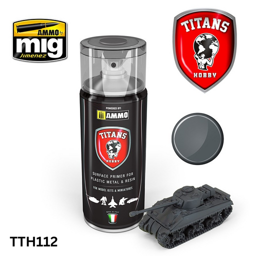 Titans Hobby TTH112 Matt Panzergrau Primer 400ml - Hobby City NZ