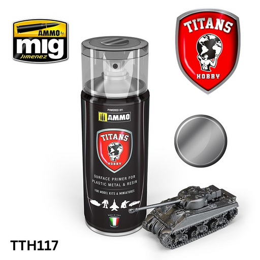 Titans Hobby TTH117 Gun Metal Primer 400ml (6626377465905)