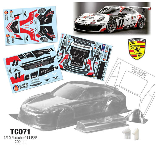 Team C TC321-91 TC321 1/10 Porsche 911 RSR 190mm 91 Decal Sheet by Team C (8446604083437)