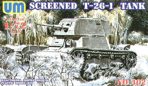 Unimodel 402 1/72 T-26-1 LIGHT TANK WITH CONICAL TURRET AND ADD-ON ARMOR - Hobby City NZ (8967486537965)