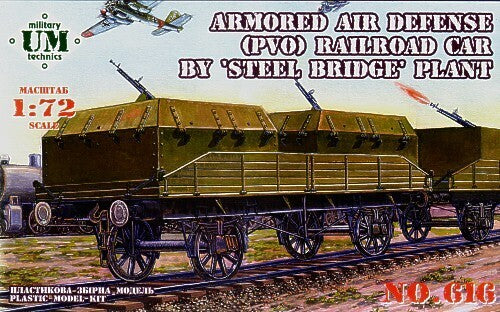 Unimodel 616 1/72 Armored Air Defense (PVO) Railroad car by steel bridge plant - Hobby City NZ (8967487029485)