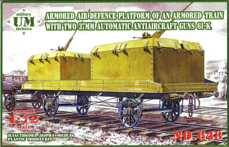 Unimodel 648 1/72 Armored Air Defense Platform an armored train with two 37mm auto AA guns 61-k - Hobby City NZ (8967487127789)