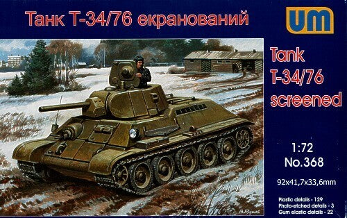 Unimodel 368 1/72 Tank T34/76-E screened - Hobby City NZ (8967486505197)