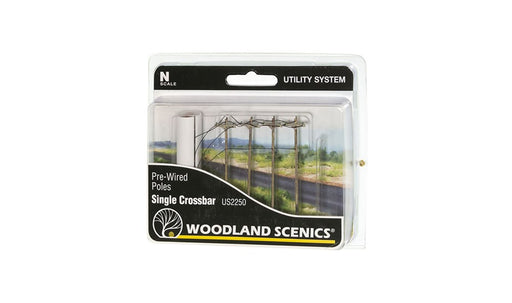 Woodland Scenics US2250 N Wired Poles Single Crossbar (7546242040045)