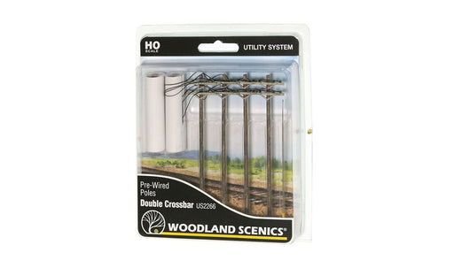 Woodland Scenics US2266 HO Wired Poles Double Crossbar (7546242466029)