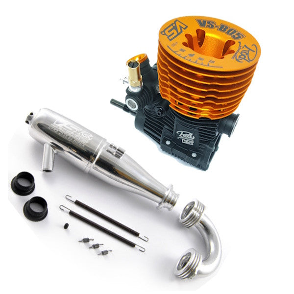 VS Racing Modified O.S Speed Long Stroke 3.5cc (.21) Competition Off-Road Buggy Nitro Engine Combo with EFRA 2135 Pipe & L50 Manifold