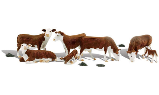 Woodland Scenics A1843 HO Scenic Accents: Hereford Cows (7540634484973)