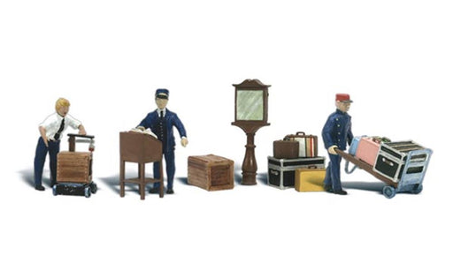 Woodland Scenics A1909 HO Scenic Accents: Depot Workers & Accessories (8807572537581)