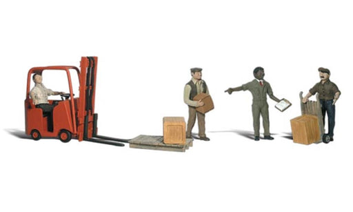 Woodland Scenics A1911 HO Scenic Accents: Workers with Forklift (7597343408365)