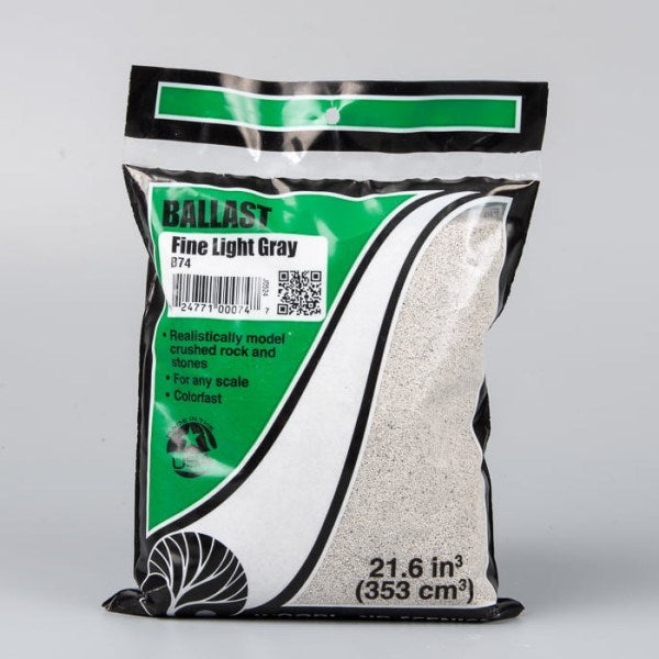 Woodland Scenics B74 Fine Light Gray Ballast - 21.6 in3 (353 cm3) Bag (8807566016749)