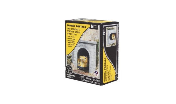 Woodland Scenics C1152 Concrete Tunnel Portals Single Track - N Scale (2pcs) (8255464702189)