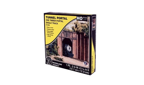 Woodland Scenics C1254 HO Tunnel Portal: Timber - Single Track (1 Piece) (7540646084845)