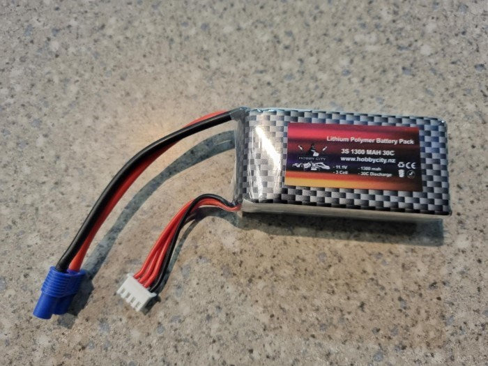 Helios 11.1V 3S 1300mAh LiPo w/EC3 Plug - Hobby City NZ