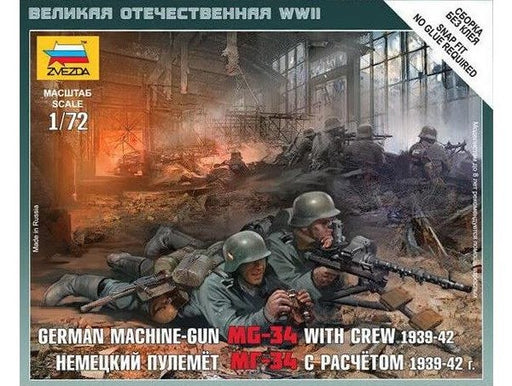 Zvezda 6106 1/72 MG-34 with German Crew 1939-1942 - Hobby City NZ