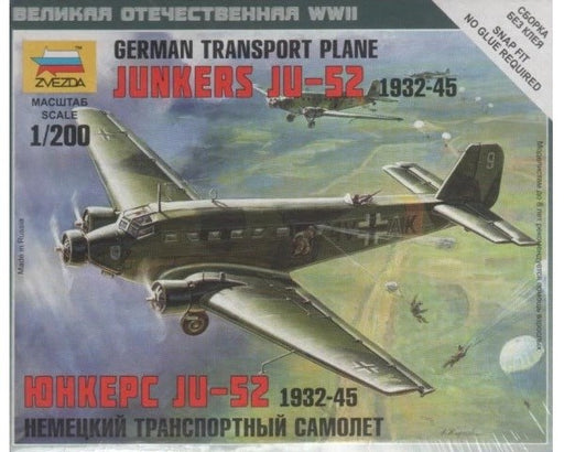 Zvezda 6139 1/200 Junkers Ju 52 1932-1945 - German Transport Plane (8278266806509)