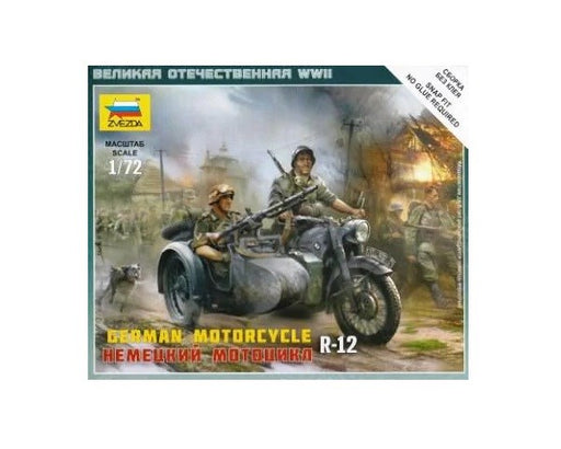 Zvezda 6142 1/72 R12 - German Motorcycle (8130726199533)