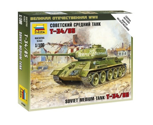 Zvezda 6160 1/100 T-34/85 - Soviet Medium Tank (8278269165805)