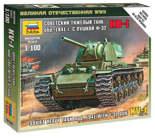 Zvezda 6190 1/100 KV-1 Mod. 1941 with F-32 Gun - Soviet Heavy Tank - Hobby City NZ