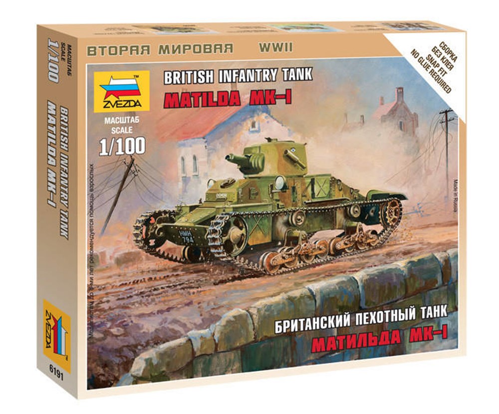 Zvezda 6191 1/100 BRIT. LIGHT TANK MATILDA MK1 – Hobby City NZ
