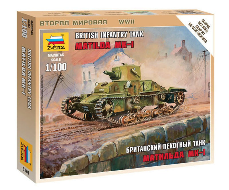 Zvezda 6191 1/100 BRIT. LIGHT TANK MATILDA MK1