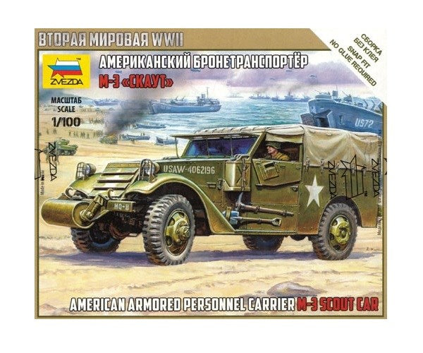 Zvezda 6245 1/100 M3A1 Scout Car - U.S. Armored Car - Hobby City NZ
