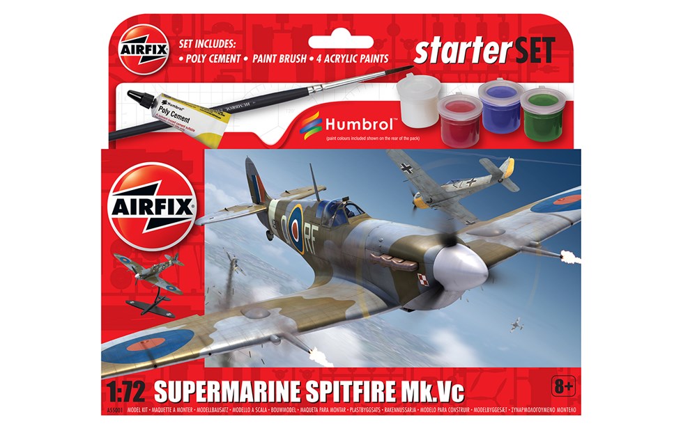 Airfix 55001 1/72 Small Starter Set Supermarine Spitfire (8339840827629)