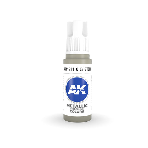 AK Interactive 3 Gen Acrylics - Oily Steel 17ml - AK11211