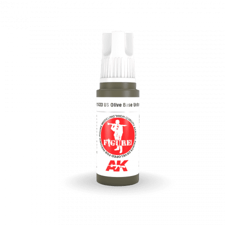 AK Interactive 3 Gen Figures Acrylics - US Olive Base Uniform 17ml - AK11433