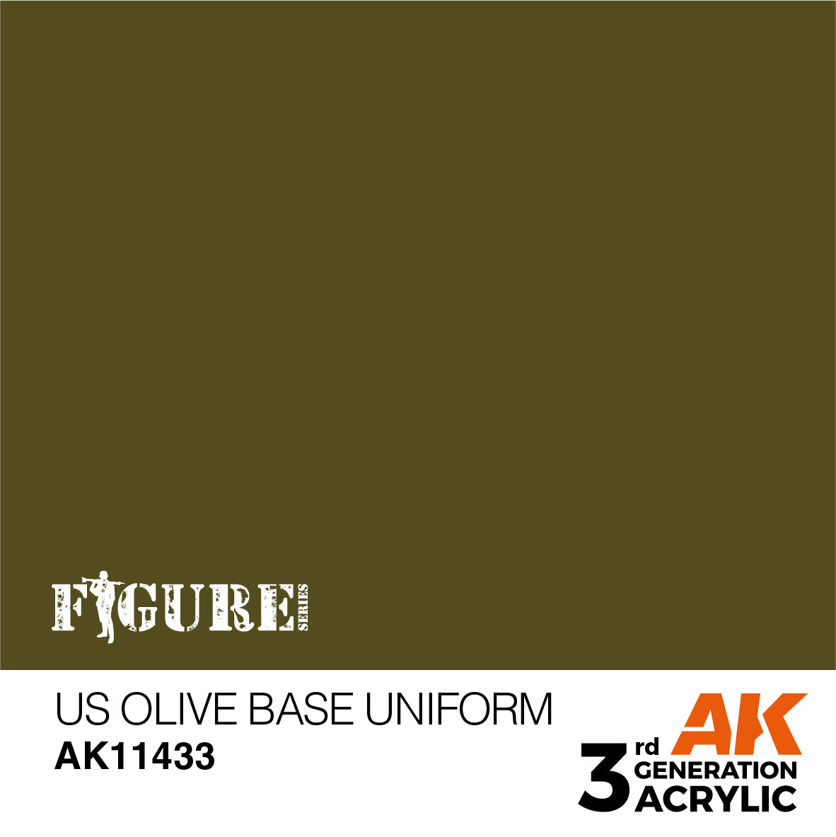 AK Interactive 3 Gen Figures Acrylics - US Olive Base Uniform 17ml - AK11433