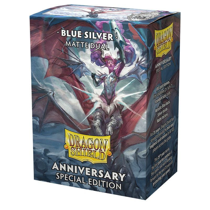 Dragon Shield AT15064 Sleeves (100) Matte Dual Special Edition Blue/Silver (9004778651885)
