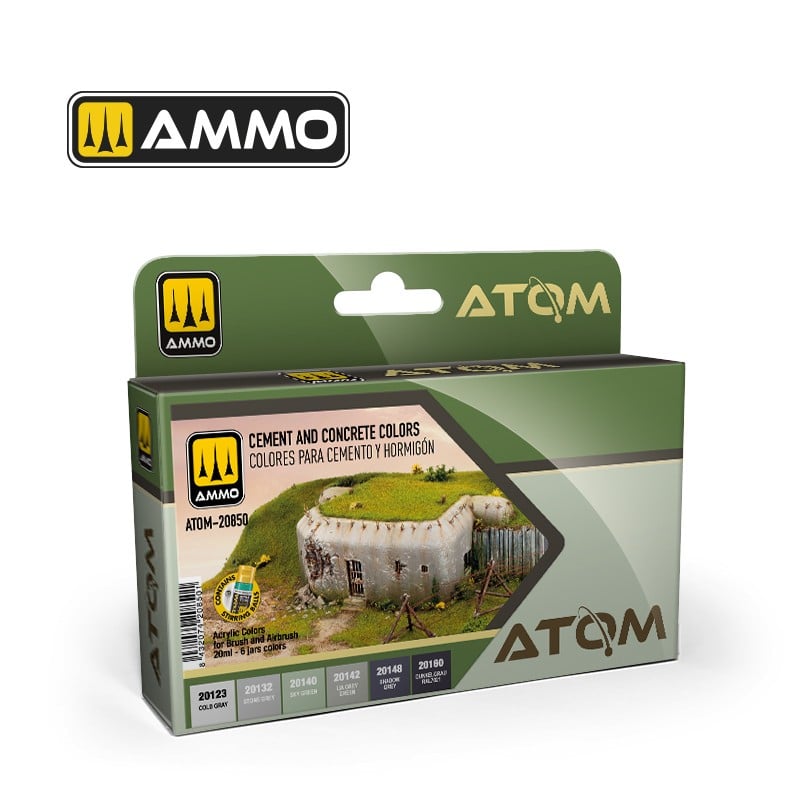 AMMO by Mig Jimenez ATOM-20850 ATOM Cement and Concrete Colors Set