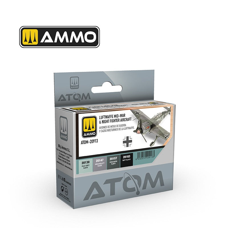 AMMO by Mig Jimenez ATOM-20913 ATOM Luftwaffe Mid-War & Night Fighter Aircraft Set