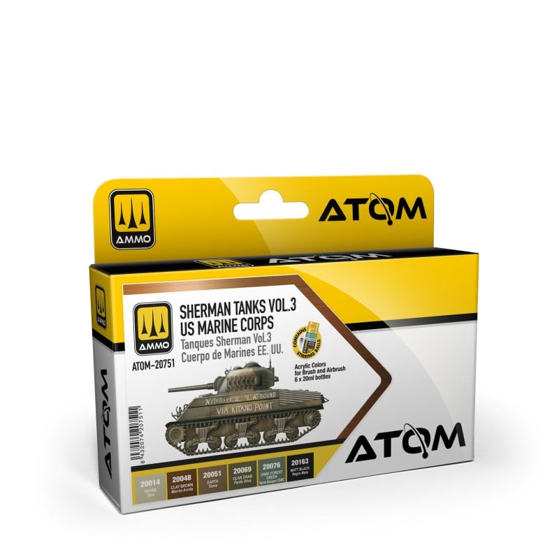 AMMO by Mig Jimenez ATOM-20751 ATOM Sherman Tanks Vol 3 WWII US Marine Corps Set