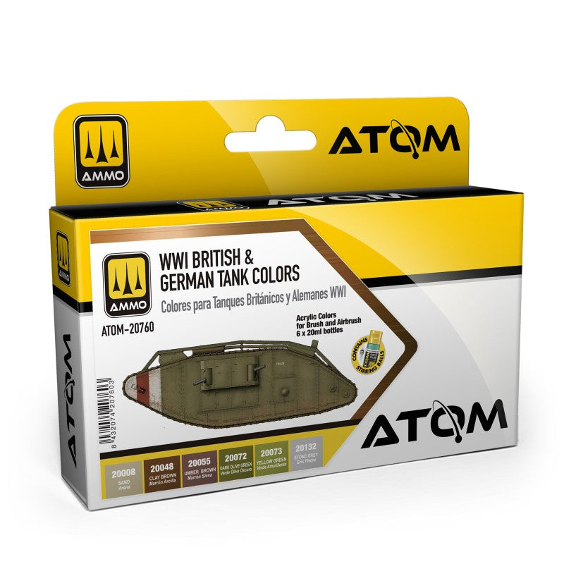 AMMO by Mig Jimenez ATOM-20760 ATOM WWI British & German Colors Set