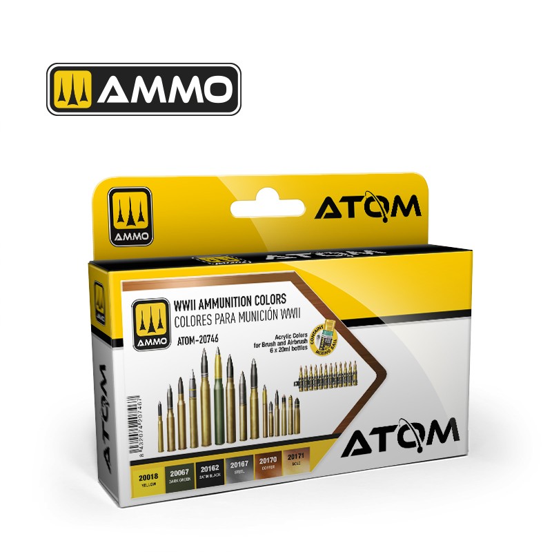 AMMO by Mig Jimenez ATOM-20746 ATOM WWII Ammunition Colors