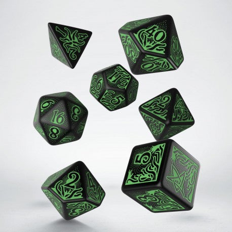 Q Workshop SCTR06 Call of Cthulhu 7th Edition Black & green Dice Set (9003912364269)