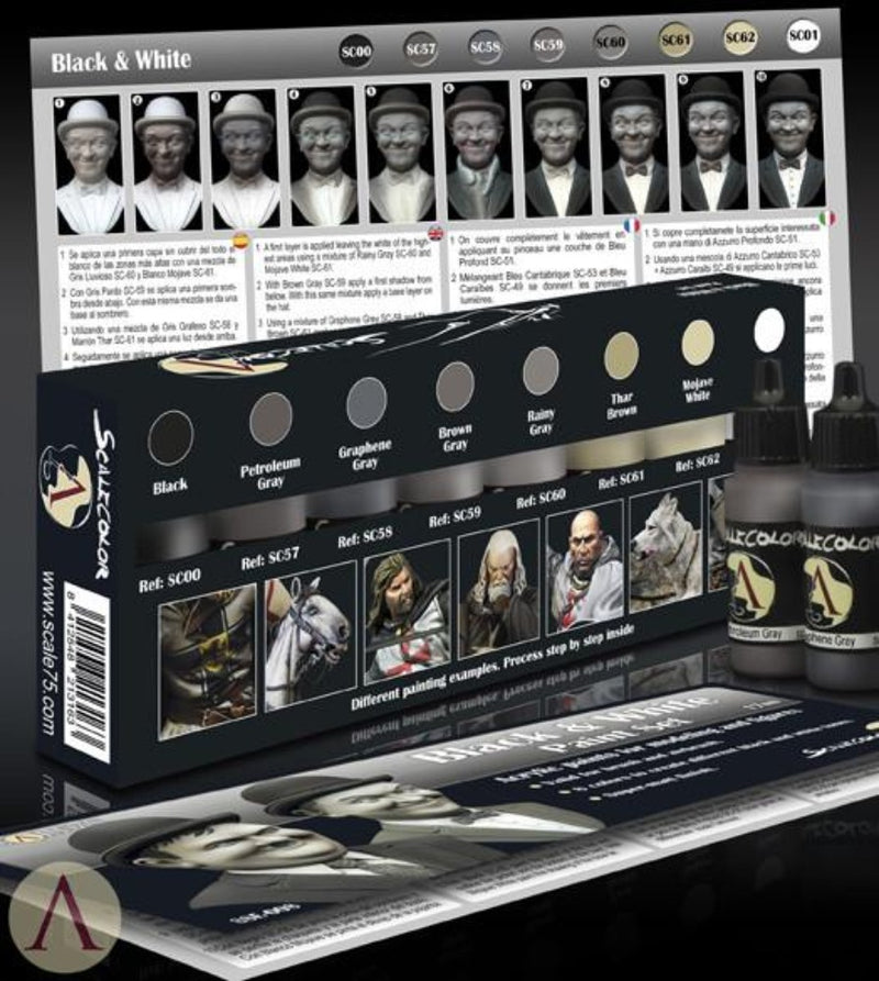 Scale 75 SSE-008 Scalecolor Black and White Paint Set