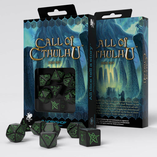 Q Workshop SCTH02 Call of Cthulhu Black & green Dice Set (9003911250157)