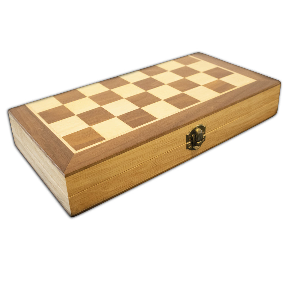 Lets Play Games Classics Wooden Folding 30cm Chess, Checkers & Backgammon Set (2)